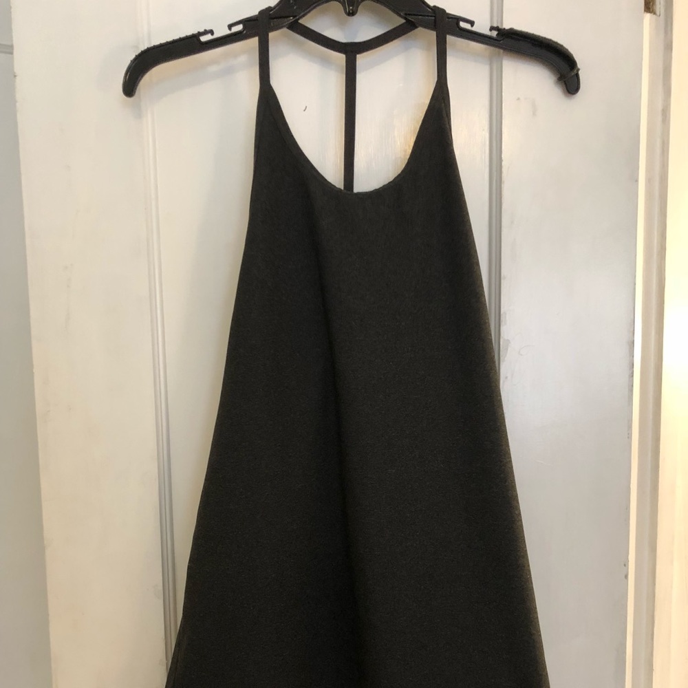 Charcoal grey fabletics high neck workout tank